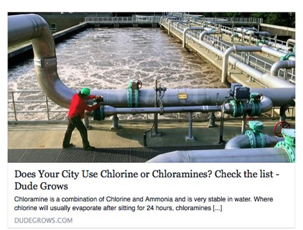 CITIES USINBG CHLORAMINES